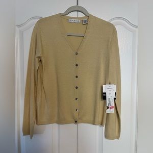 CHAUS cashmere, silk nude/tan cardigan